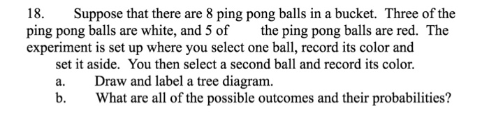 Solved 18 Suppose That There Are 8 Ping Pong Balls In A