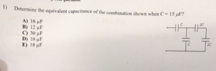 Solved 18. Determine the equivalent capacitance ofthe