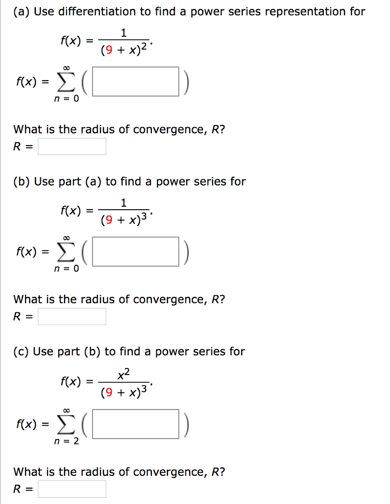 Solved Use Differentiation To Find A Power Series Represe Chegg Com