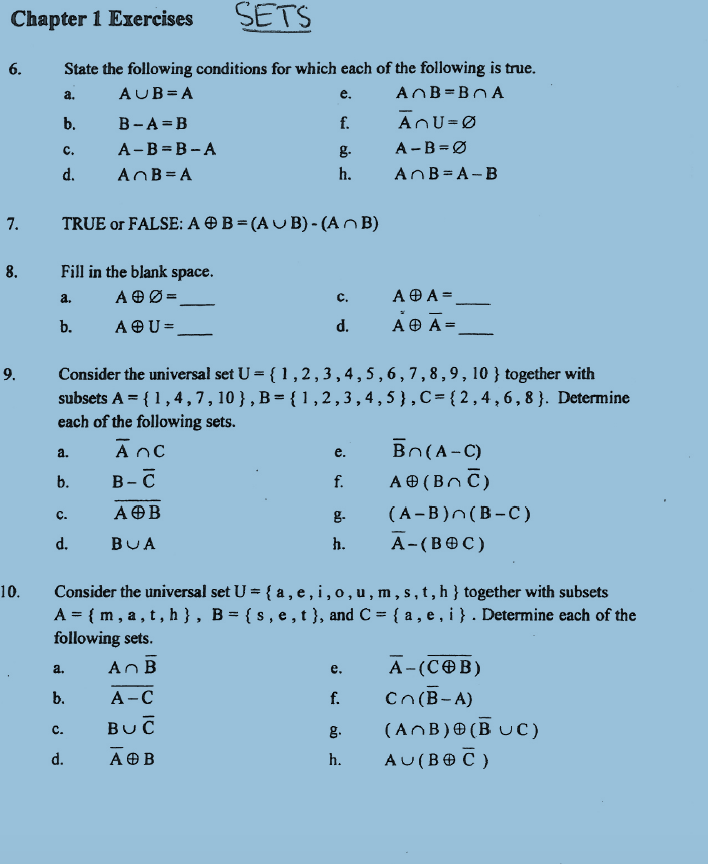 Solved Chapter 1 Exercises Ts State The Following Conditi Chegg Com