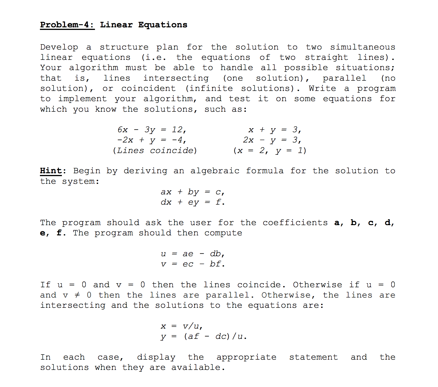 Solved Develop A Structure Plan For The Solution To Two S Chegg Com