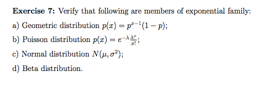 Solved Of Exponential Family A Geometric Distribution P Z Chegg Com