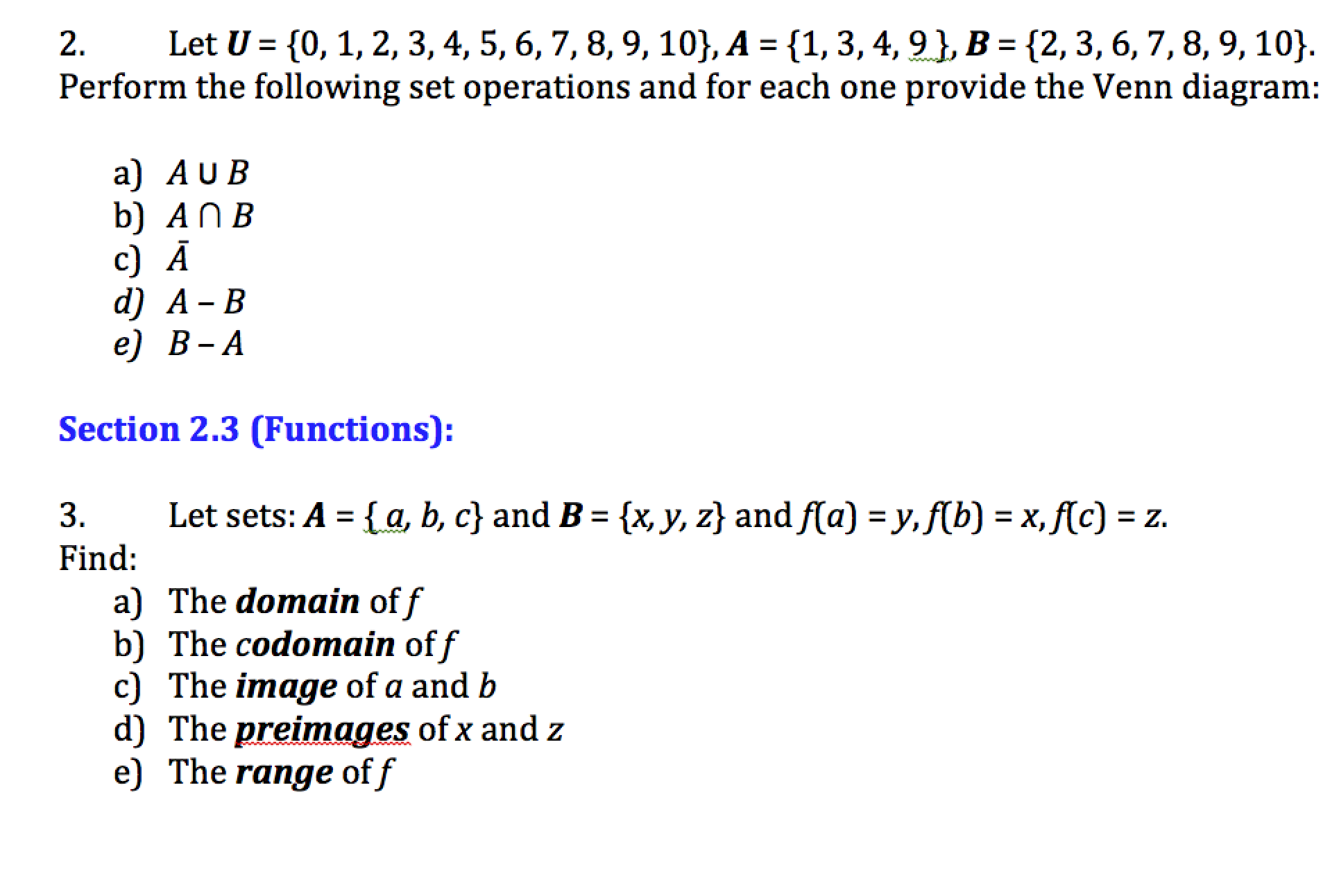 Solved Let U 0 1 2 3 4 5 6 7 8 9 10 A 1 3 Chegg Com