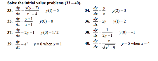 Solved Solve The Initial Value Problem Dy Dx X Y 2 X 2 Chegg Com