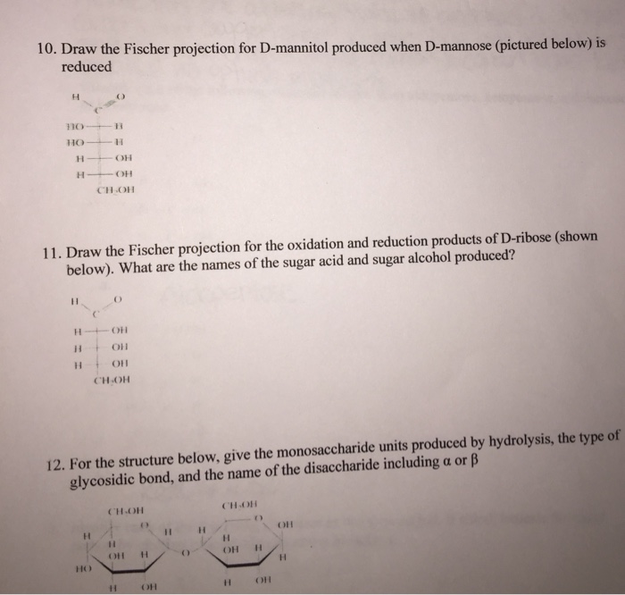 Solved Draw The Fischer Projection For D Mannitol Produce