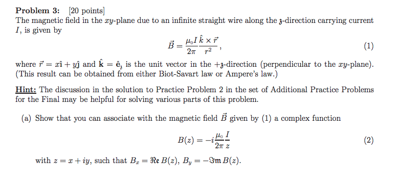 Solved Problem 3 Points The Magnetic Field In The Ry Chegg Com