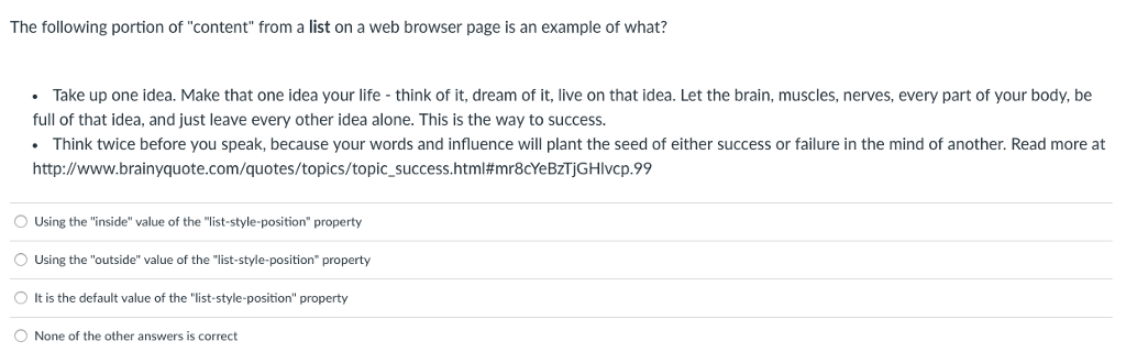 Solved The Following Portion Of Content From A List On Chegg Com