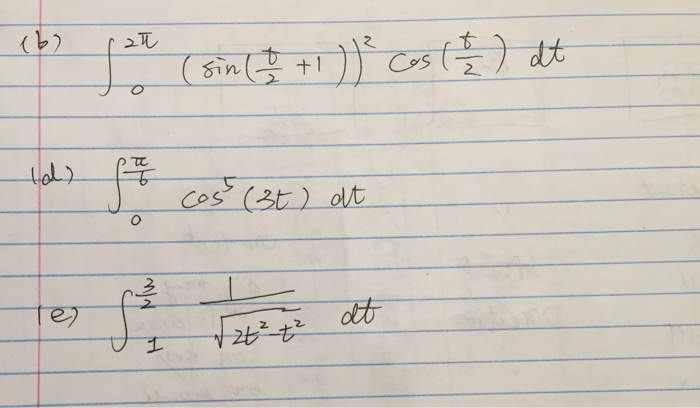 Solved Integral 0 2 Pi Sin T 2 1 2 Cos T 2 Dt Chegg Com