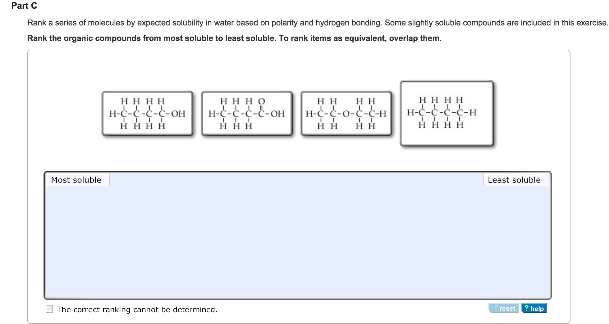 Part C Rank A Series Of Molecules Expected Chegg 