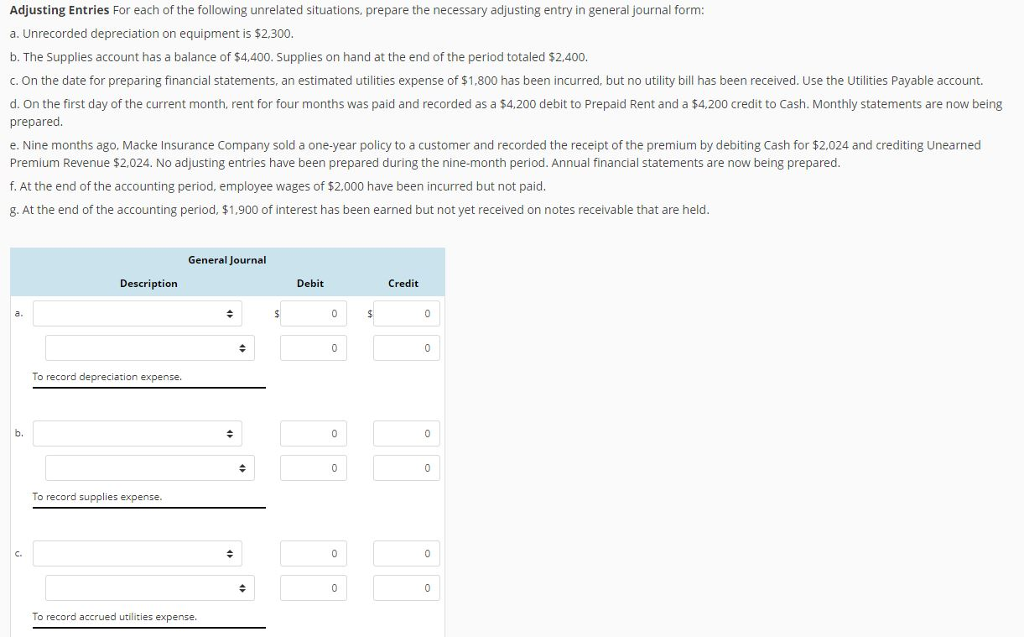 solved adjusting entries for each of the following unrela 8840 form