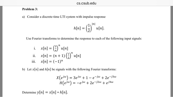 Consider A Discrete Time Lti System With Impulse R Chegg Com