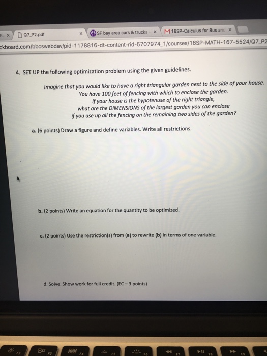 Set Up The Following Optimization Problem Using The Chegg Com