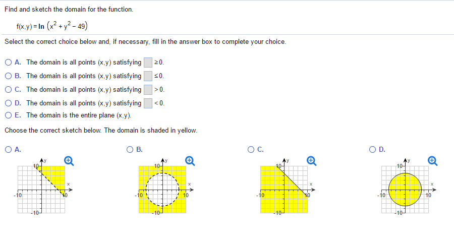 Solved Find And Sketch The Domain For The Function F X Chegg Com