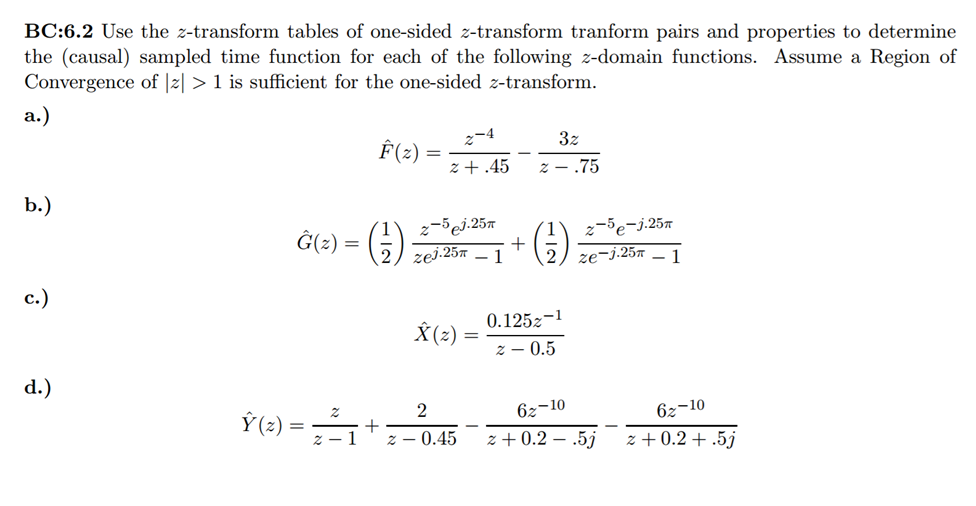 z transform table