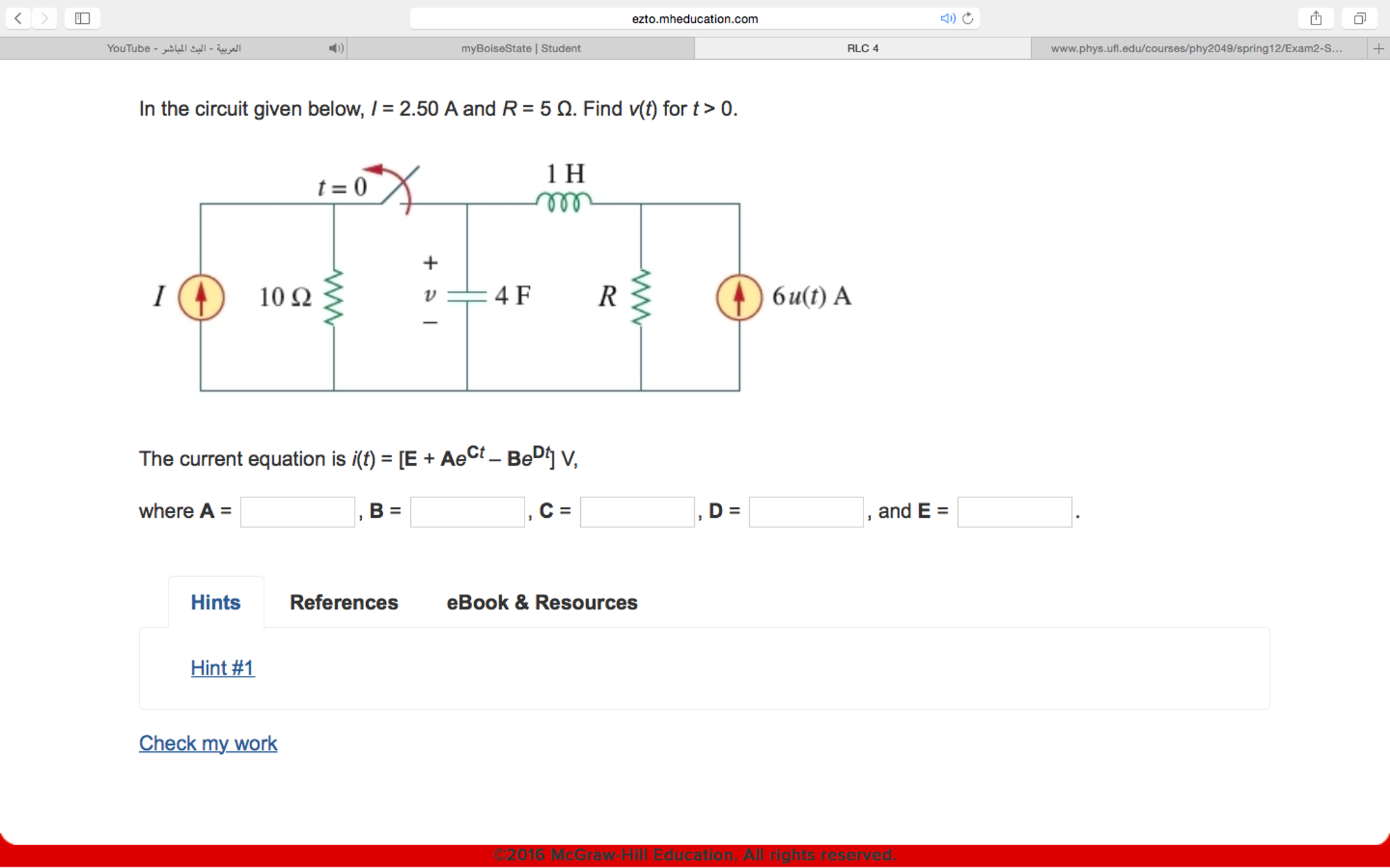 Solved In The Circuit Given Below I 2 50 A And R 5 O Chegg Com