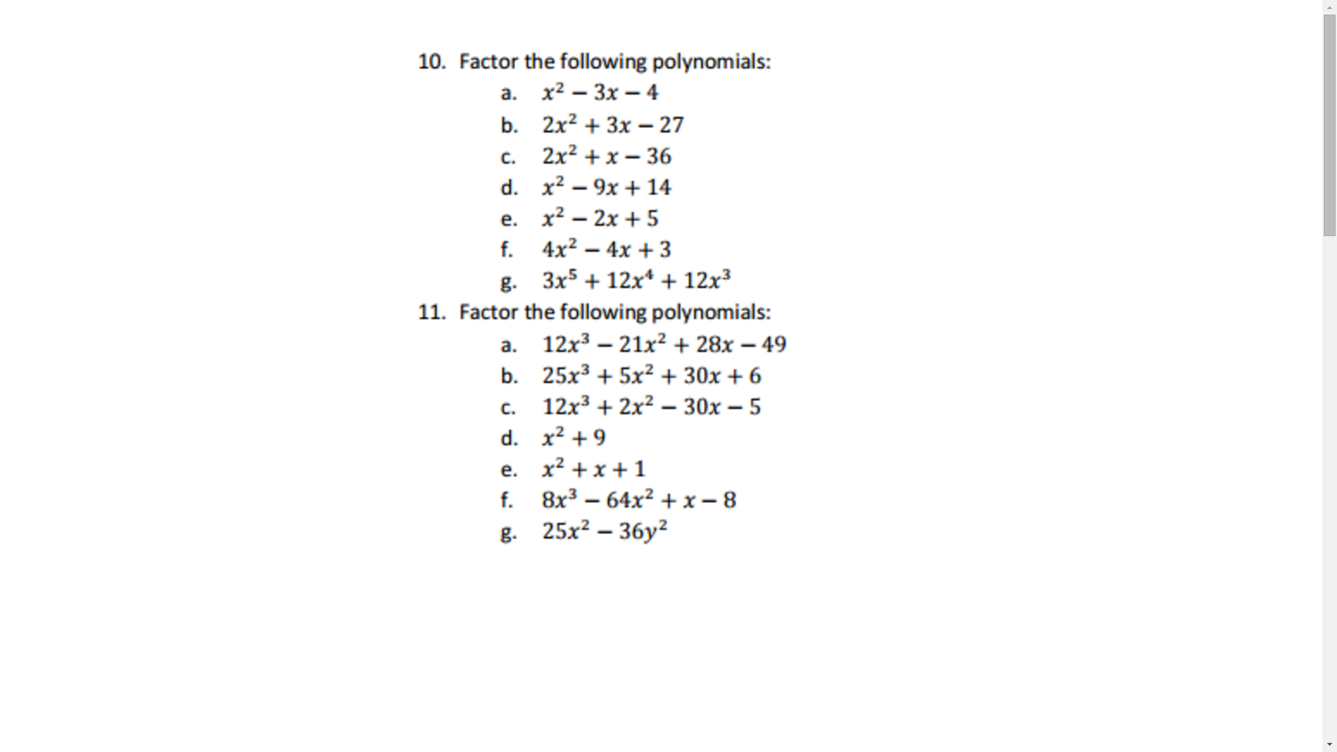 Solved Factor The Following Polynomials X 2 3x 4 2x 2 Chegg Com