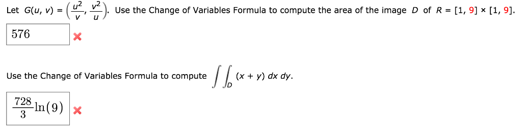 Solved Let G U V U 2 V V 2 U Use The Change Of Va Chegg Com