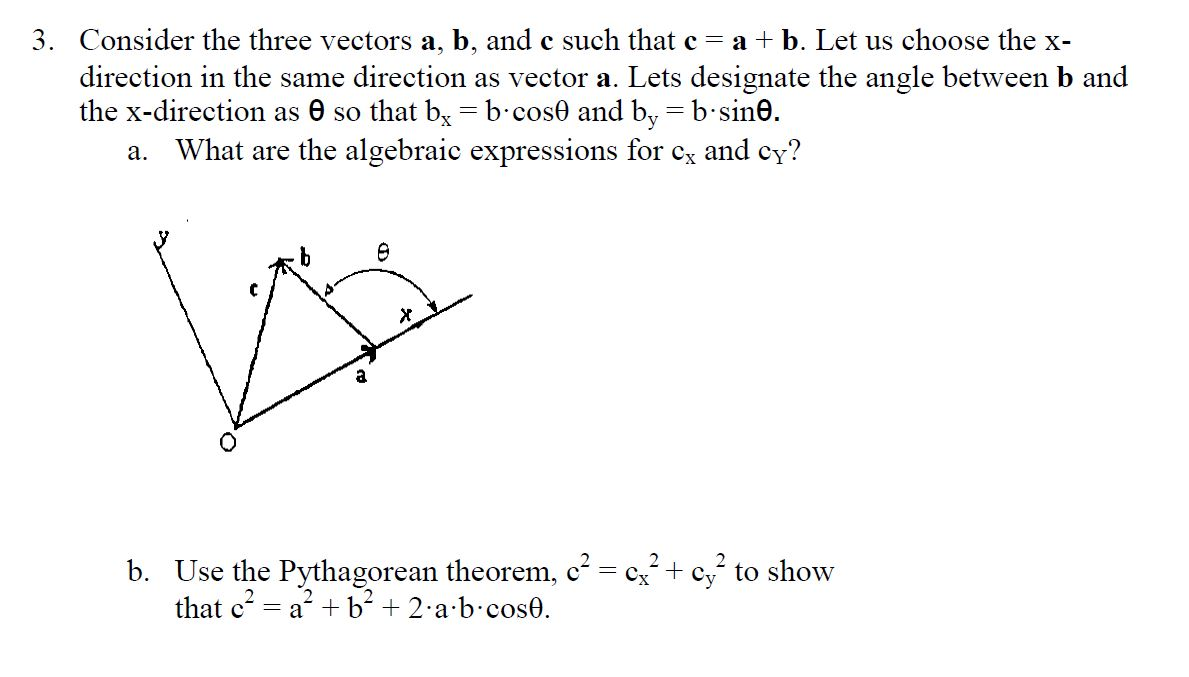 Solved: 3. Consider The Three Vectors A, B, And C Such Tha... | Chegg.com