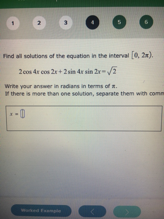 Solved Find All Solutions Of The Equation In The Interval Chegg Com