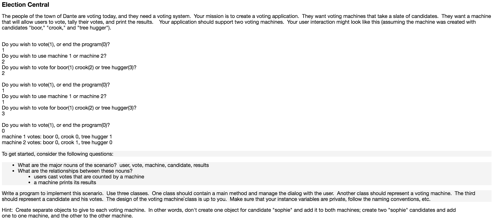 Solved Election Central Can You Please Help Me The Java P Chegg Com