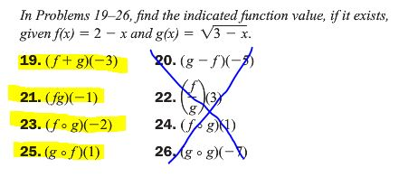 Solved In Problems 19 26 Find The Indicated Function Va Chegg Com