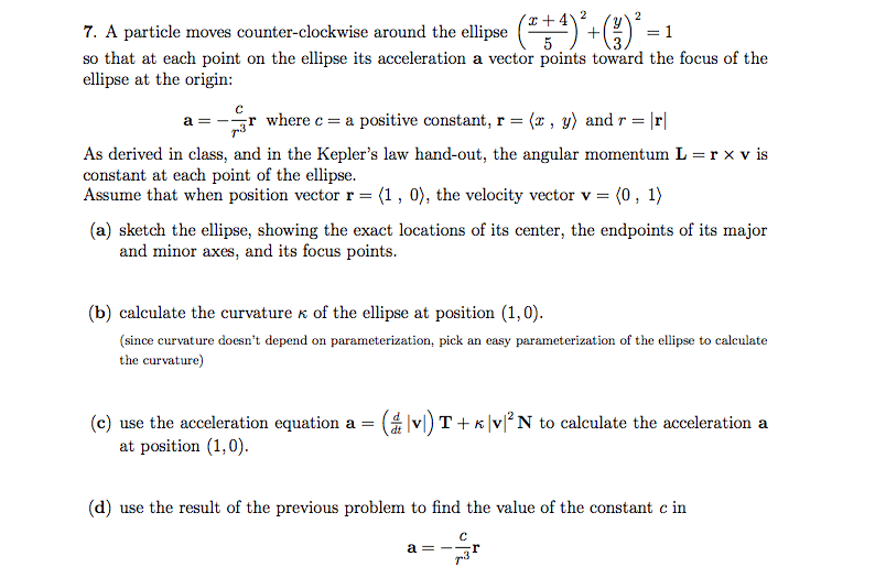 A Particle Moves Counter Clockwise Around The Elli Chegg Com