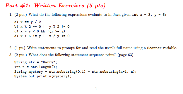 Solved What Do The Following Expressions Evaluate To In J Chegg Com