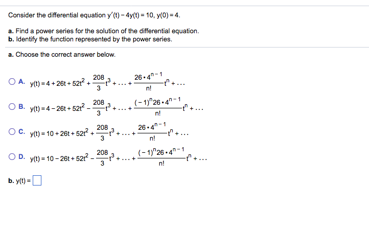 Solved Consider The Differential Equation Y T 4y T Chegg Com