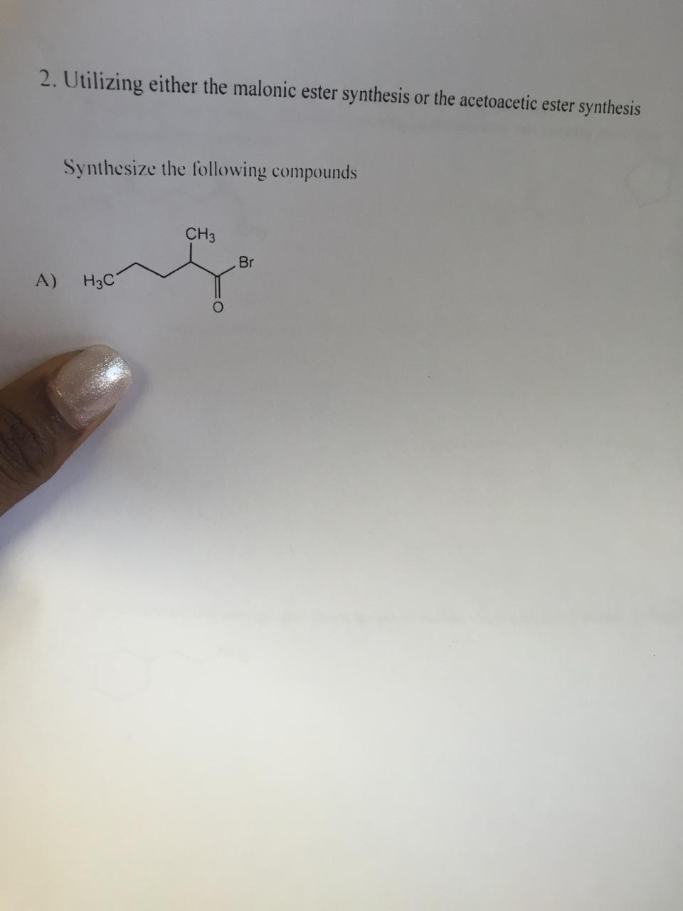 malonic ester synthesis View lab report - post lab 12 orgo 2 from chm 2211l at university of south florida malonic ester synthesis: synthesis of butylbarbituric acid the objective of this experiment was to synthesize. malonic ester synthesis View lab report - post lab 12 orgo 2 from chm 2211l at university of south florida malonic ester synthesis: synthesis of butylbarbituric acid the objective of this experiment was to synthesize.