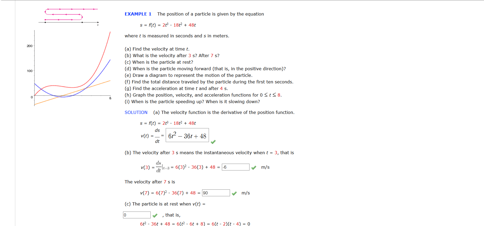 Solved Example 1 The Position Of A Particle Is Given By T Chegg Com