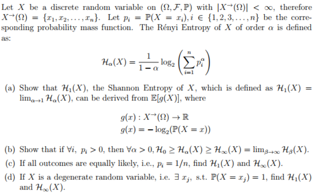 Let X Be A Discrete Random Variable On 2 F P Wi Chegg Com