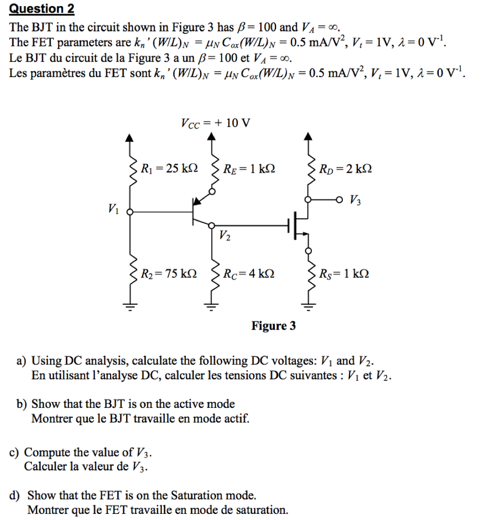 Solved The Bjt In The Circuit Shown In Figure 3 Has Bear Chegg Com