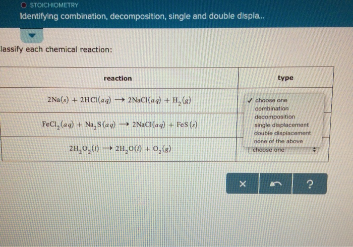 Solved: Classify Each Chemical Reaction As One Of The Foll ...