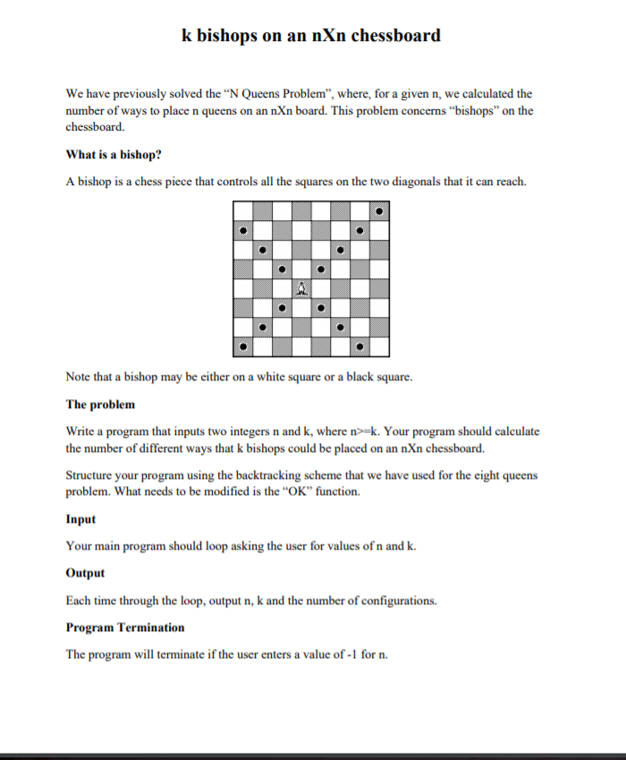 Solved (a) Assume you are given an N * N chessboard with