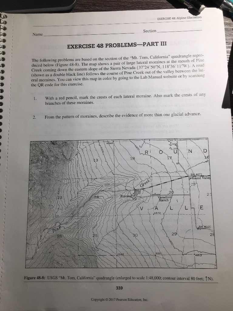 see more Show transcribed image text Physical Geography Laboratory Manual Section Name EXERCISE 48 PROBLEMS-PART IV le (scale " The The following questions ...