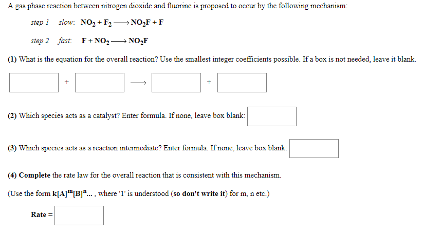 Solved A Gas Phase Reaction Between Nitrogen Dioxide And Chegg Com