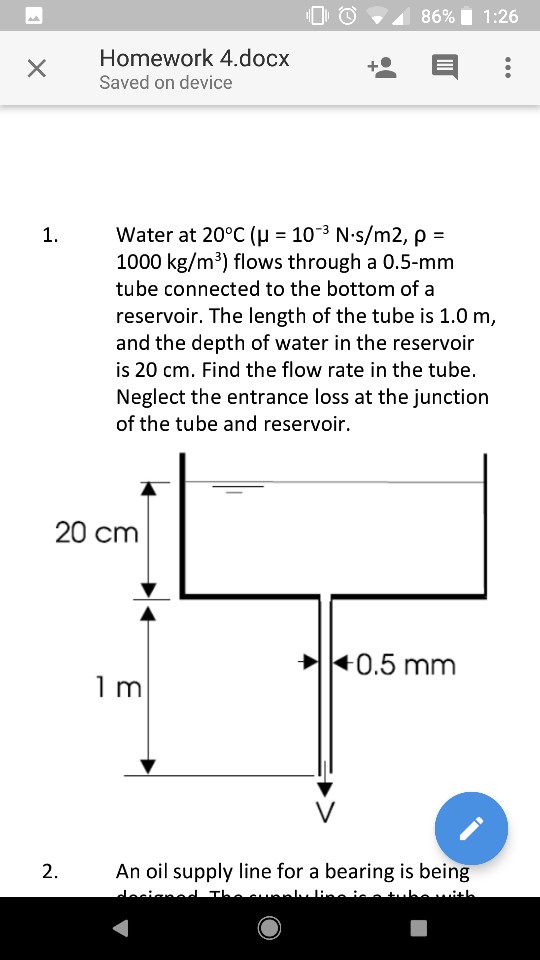 Solved Oi O Homework 4 Docx Saved On Device Water At C Chegg Com