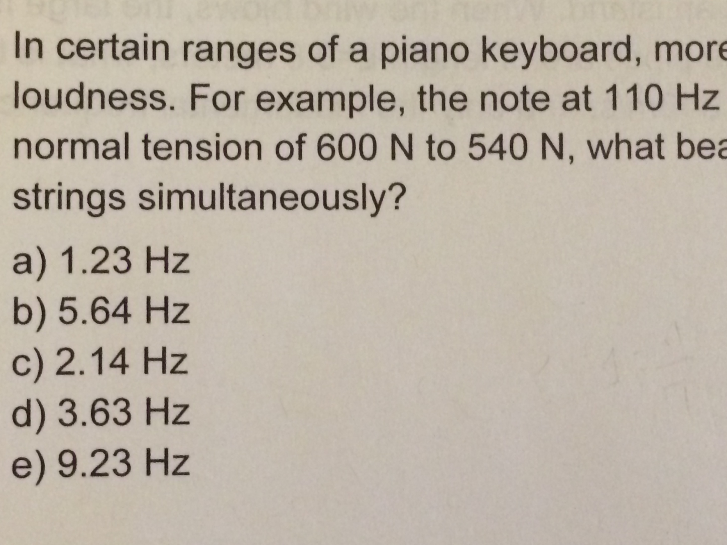 in certain ranges of a piano keyboard