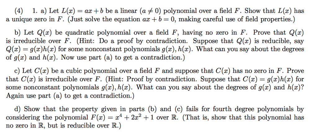 Solved 4 1 A Let L X Ax B Be A Linear Aメ0 Polyn Chegg Com