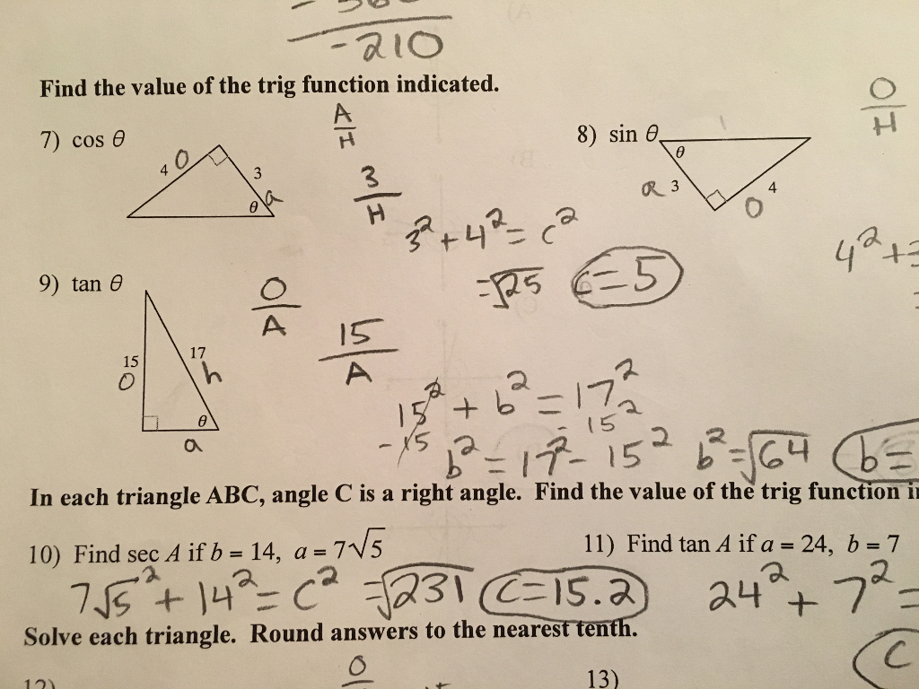 Solved Find The Value Of The Trig Function Indicated Cos Chegg Com