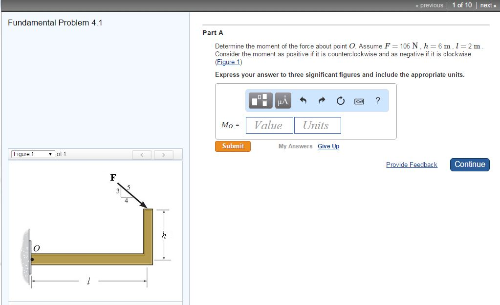 Solved Determine The Moment Of The Force About Point O A Chegg Com