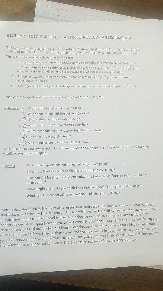 Article critique assignment image