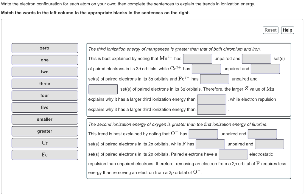 Solved: Write The Electron Configuration For Each Atom On ...