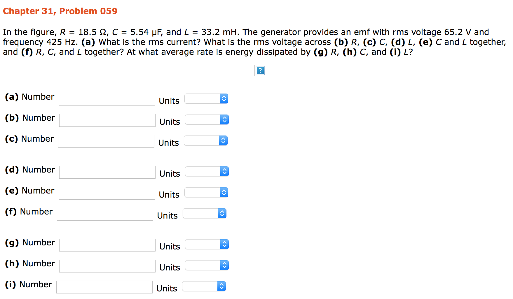 Solved In The Figure R 18 5 Ohm C 5 54 Mu F And L Chegg Com