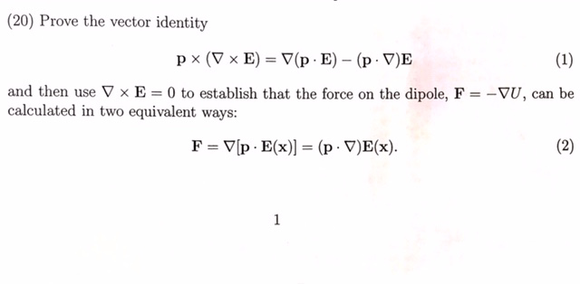 Prove The Vector Identity P Times Times E V P Chegg Com