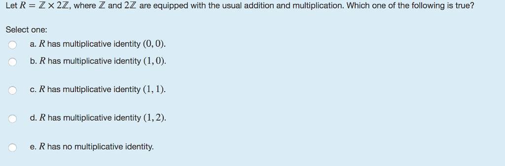 Solved Let R Z 2z Where Z And 2z Are Equipped With The Chegg Com