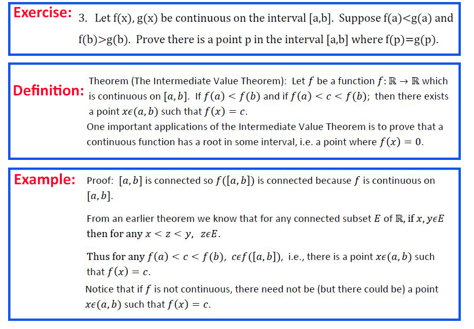 Solved Exercise 3 Let F X G X Be Continuous On The I Chegg Com