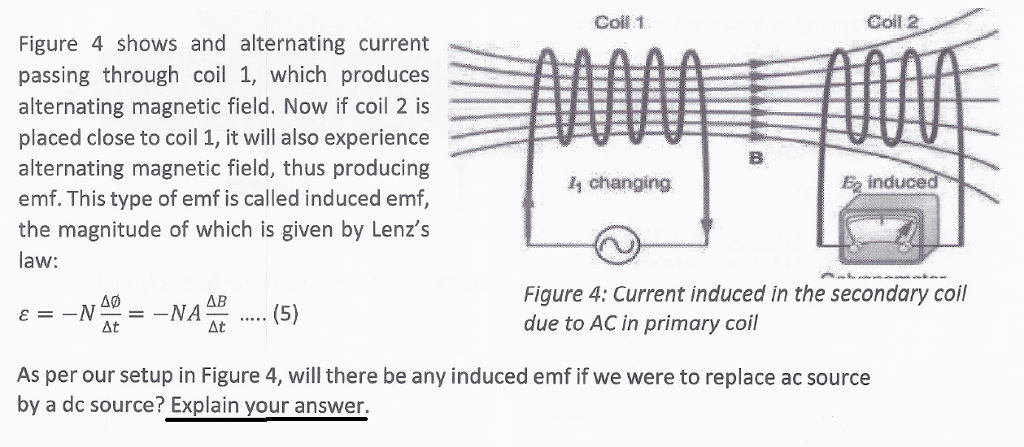 Figure 4 shows and alternating current passing | Chegg.com