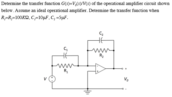 Solved Determine The Transfer Function G S V0 S V S Of Chegg Com