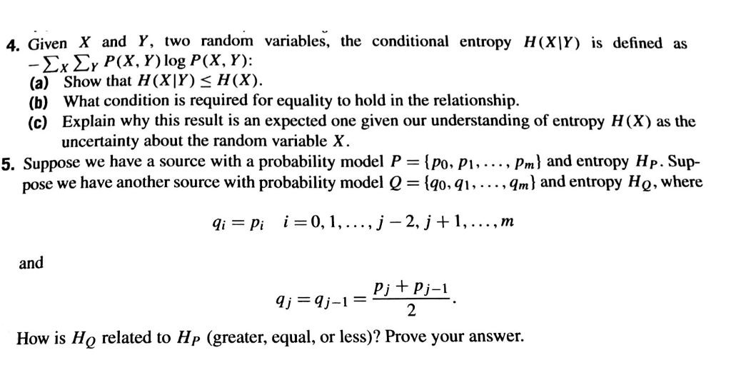 Solved 4 Given X And Y Two Random Variables The Condit Chegg Com